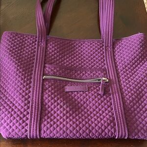Vera Bradley Plum Quilted Tote with Front Zip Pocket